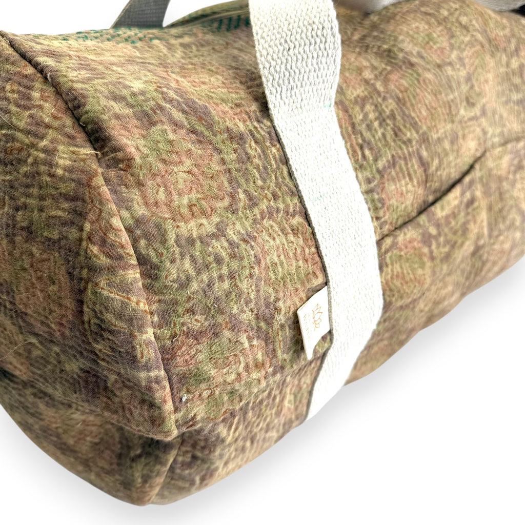 Sac week-end femme Kantha Bagru en coton artisanal vintage sac de voyage bohème Maison Bahan