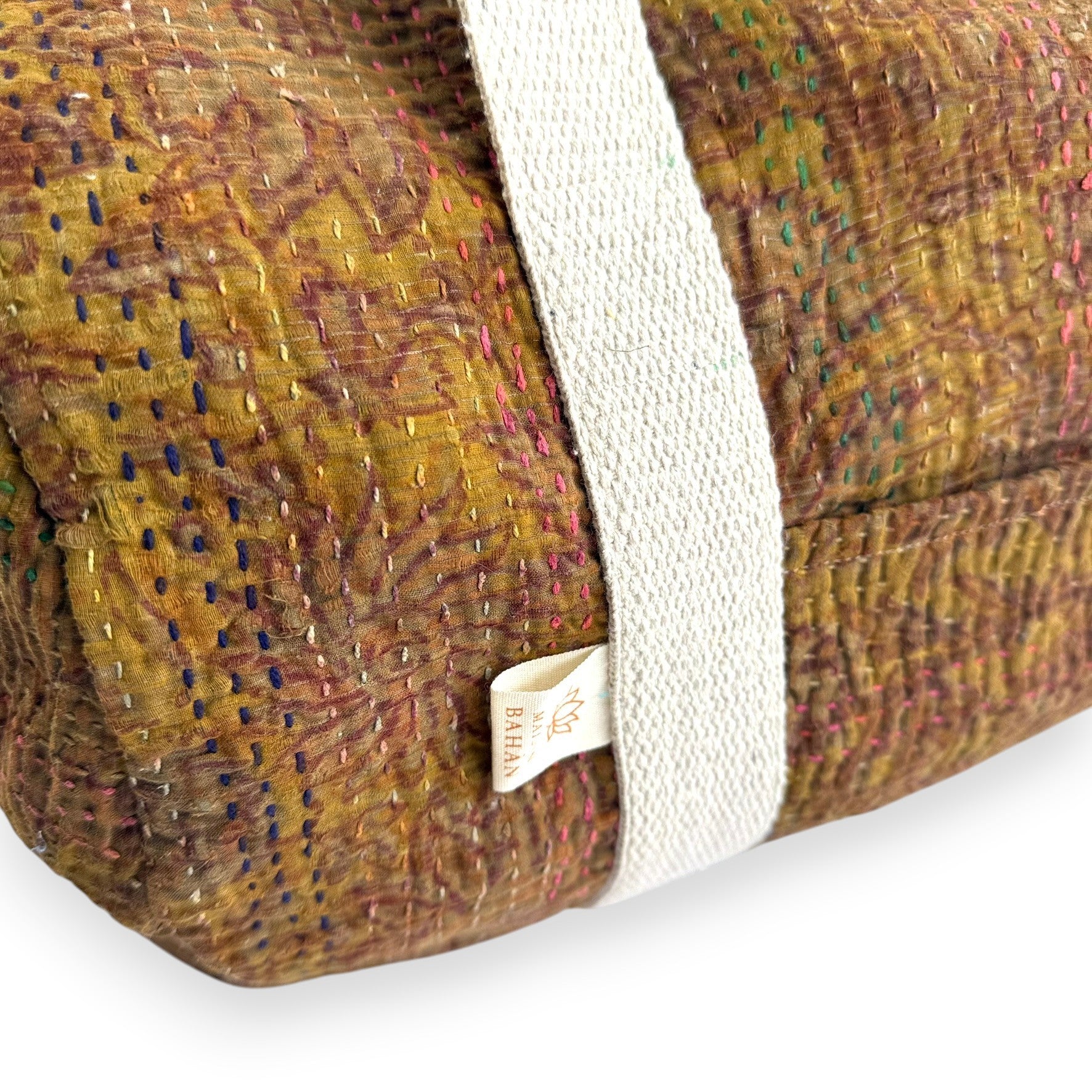 Sac week-end femme Kantha Bagru en coton artisanal vintage sac de voyage bohème Maison Bahan