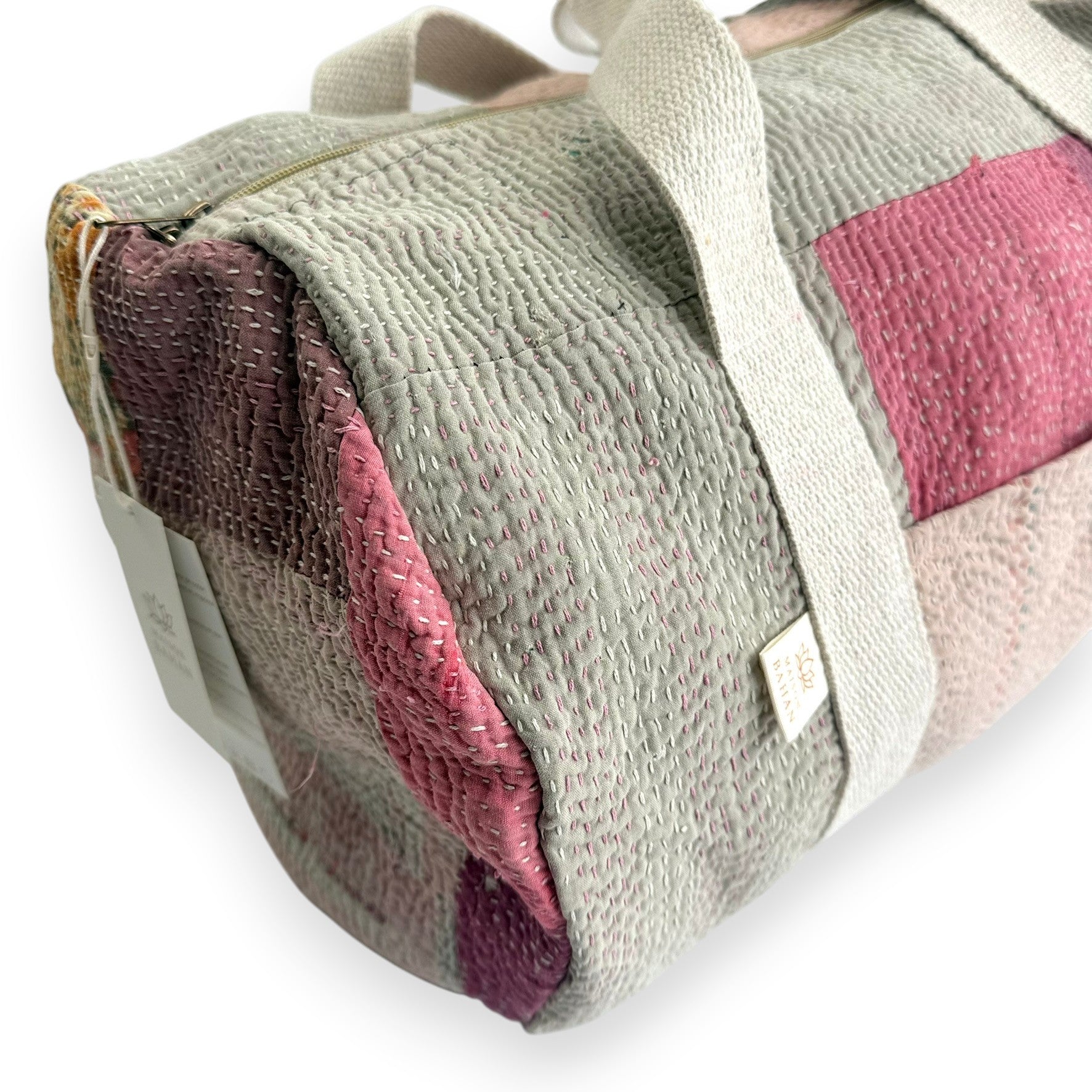 Sac week-end femme Kantha Bagru en coton artisanal vintage sac de voyage bohème Maison Bahan