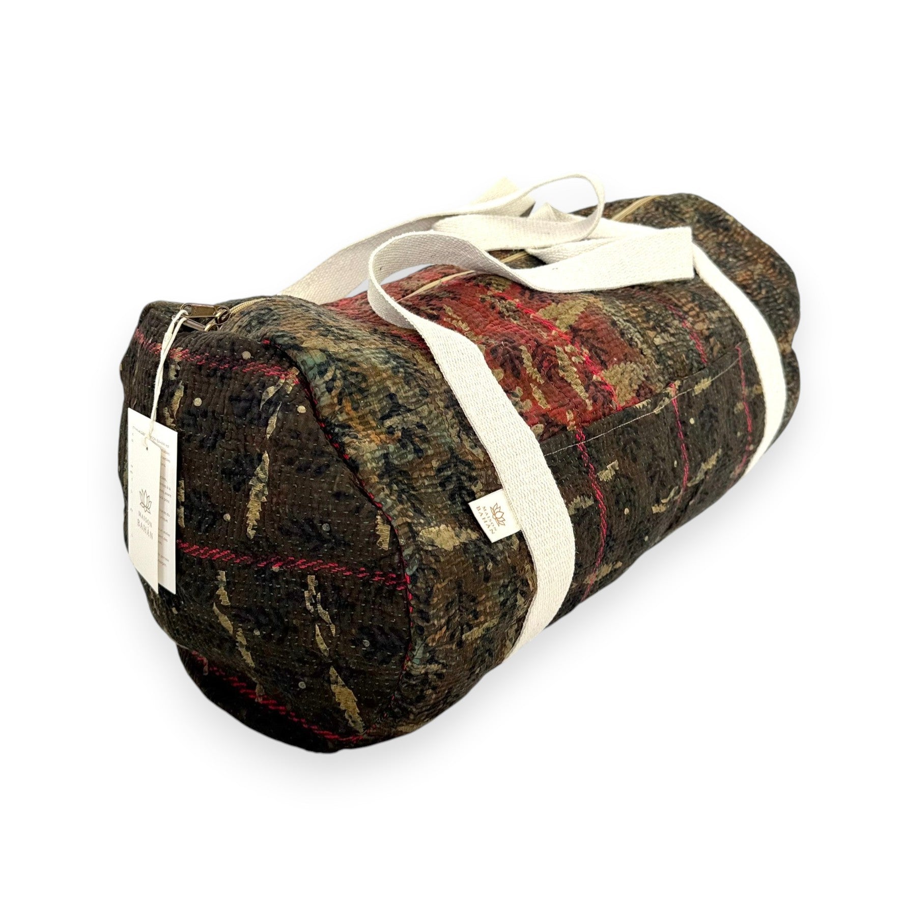 Sac week-end femme Kantha Bagru en coton artisanal vintage sac de voyage bohème Maison Bahan