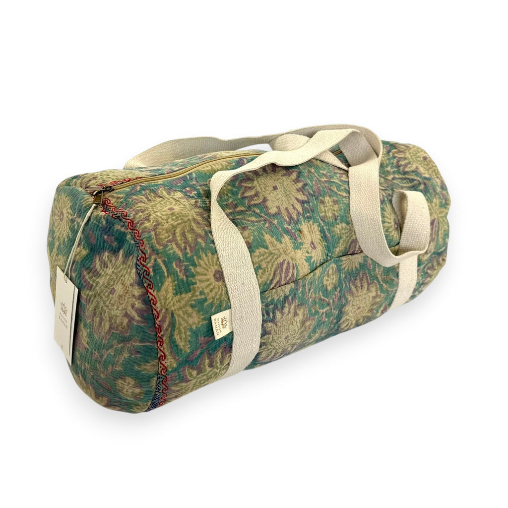 Sac week-end femme Kantha Bagru en coton artisanal vintage sac de voyage bohème Maison Bahan