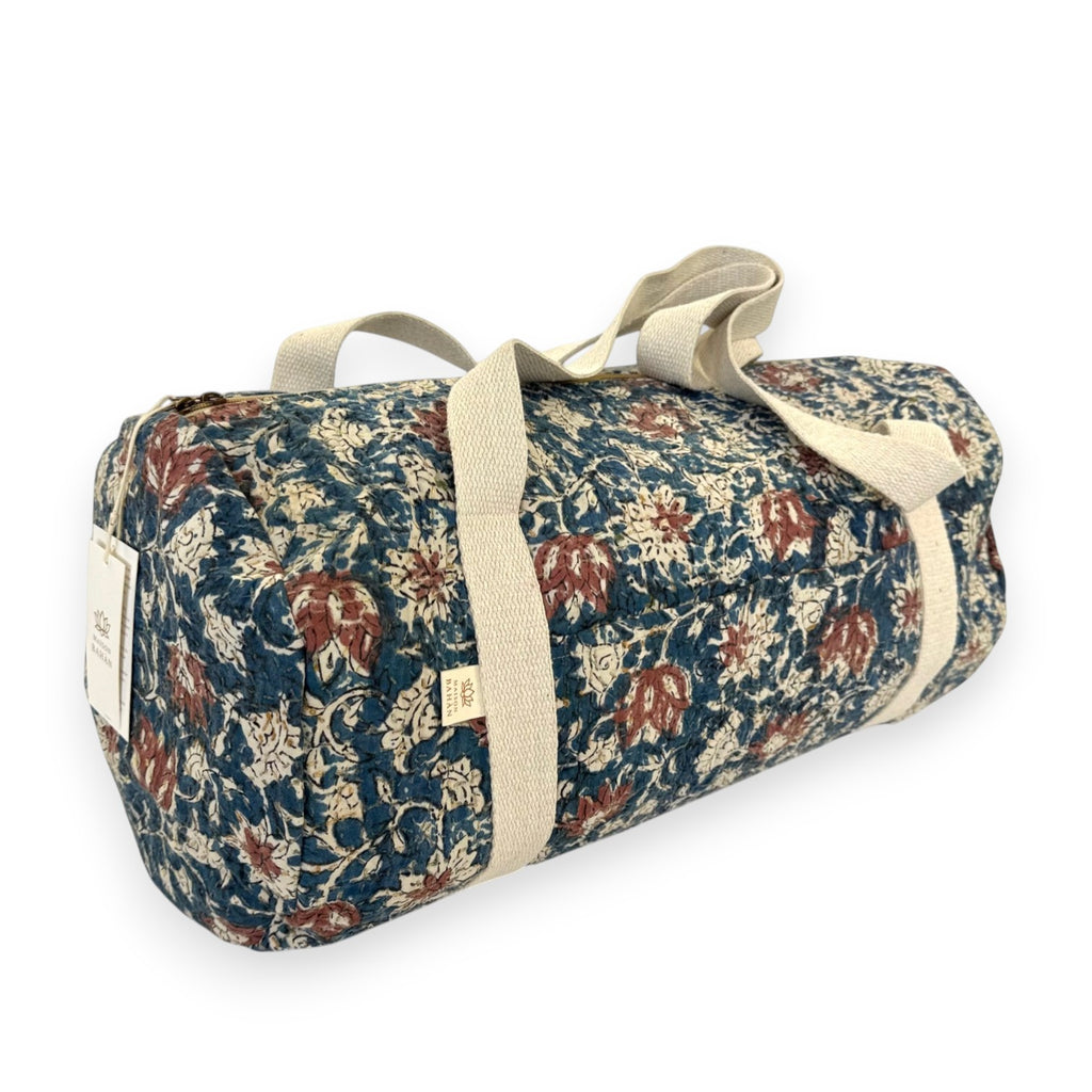Sac week-end femme Kantha Bagru en coton artisanal vintage sac de voyage bohème Maison Bahan