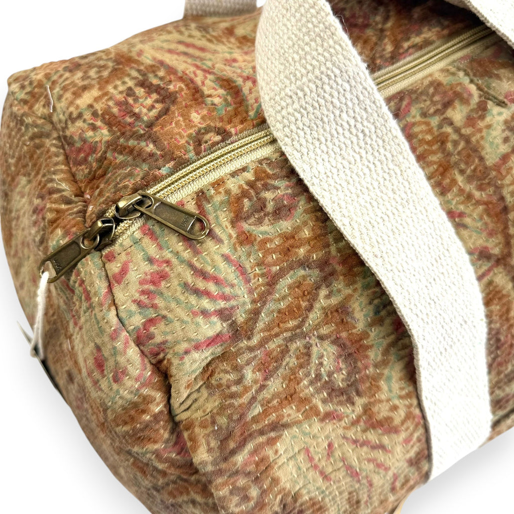 Sac week-end femme Kantha Bagru en coton artisanal vintage sac de voyage bohème Maison Bahan