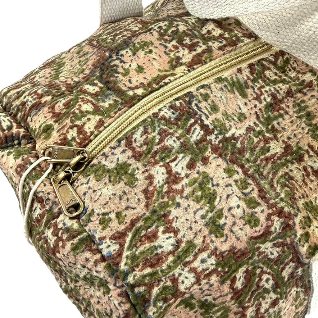 Sac week-end femme Kantha Bagru en coton artisanal vintage sac de voyage bohème Maison Bahan