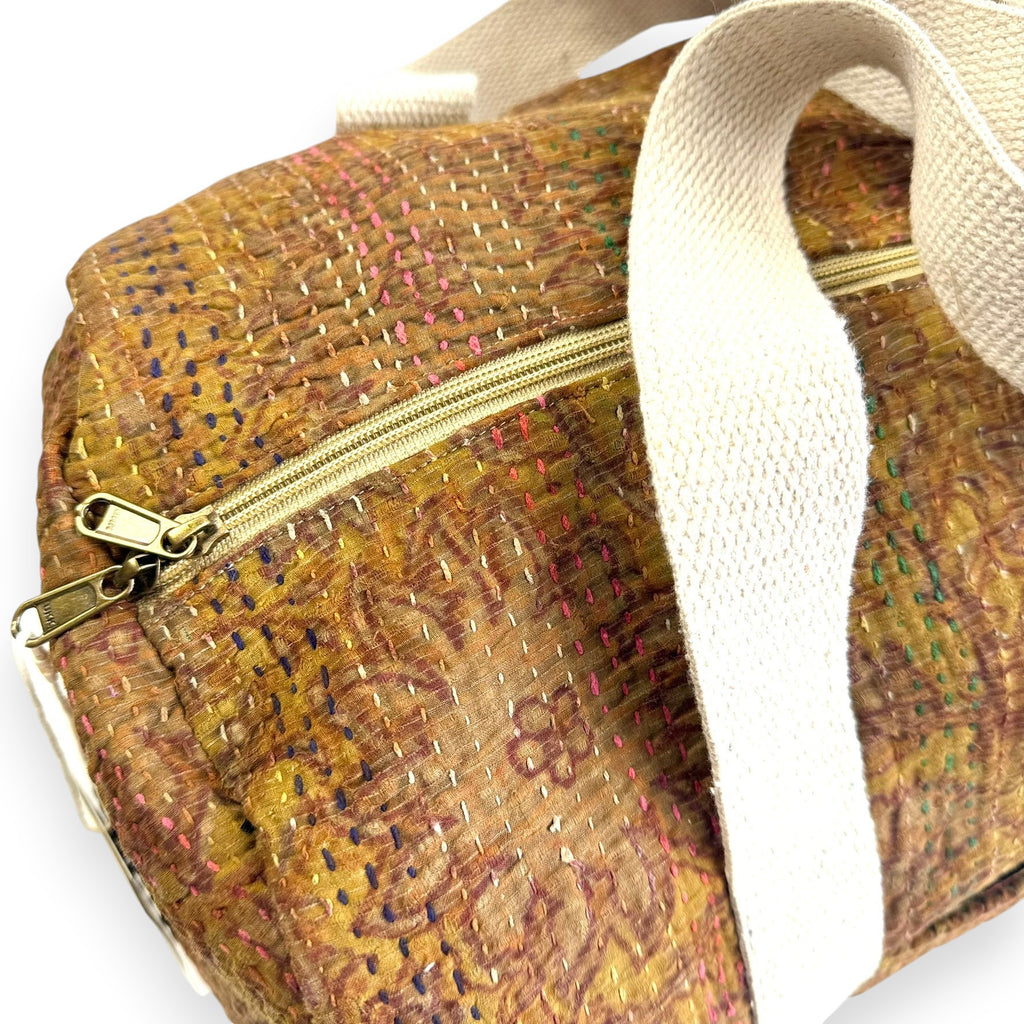 Sac week-end femme Kantha Bagru en coton artisanal vintage sac de voyage bohème Maison Bahan