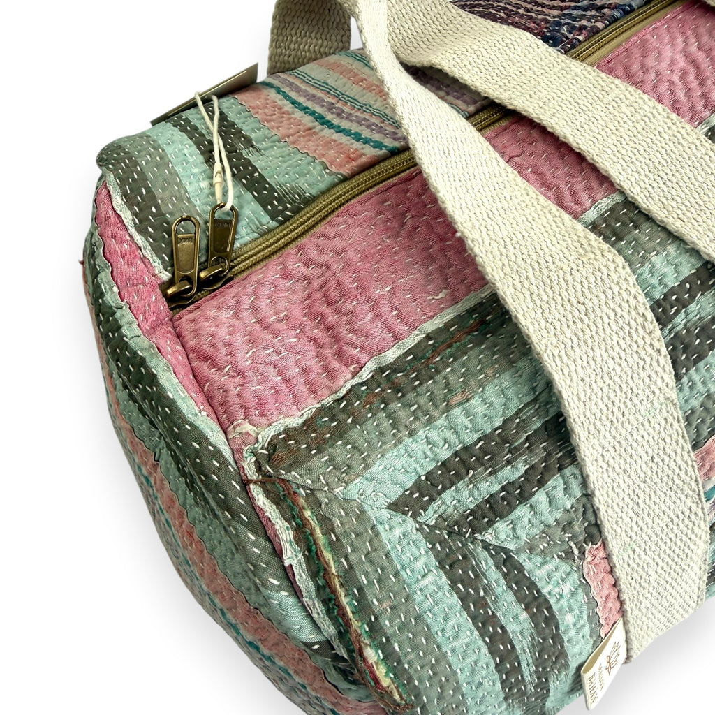 Sac week-end femme Kantha Bagru en coton artisanal vintage sac de voyage bohème Maison Bahan