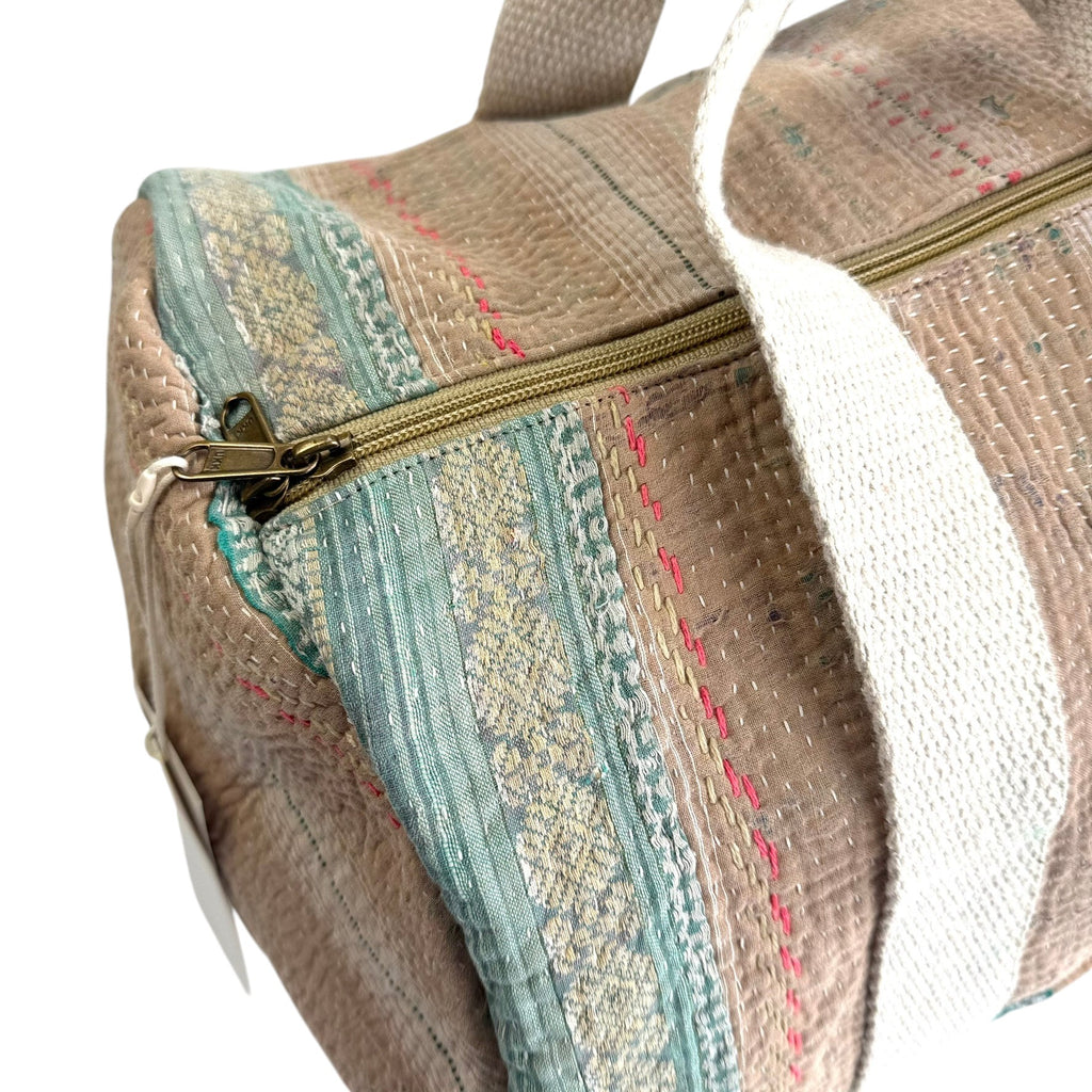Sac week-end femme Kantha Bagru en coton artisanal vintage sac de voyage bohème Maison Bahan