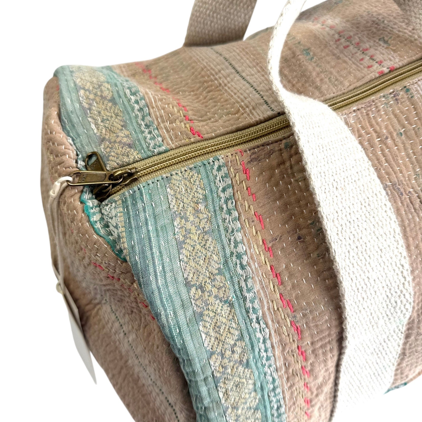 Sac week-end femme Kantha Bagru en coton artisanal vintage sac de voyage bohème Maison Bahan