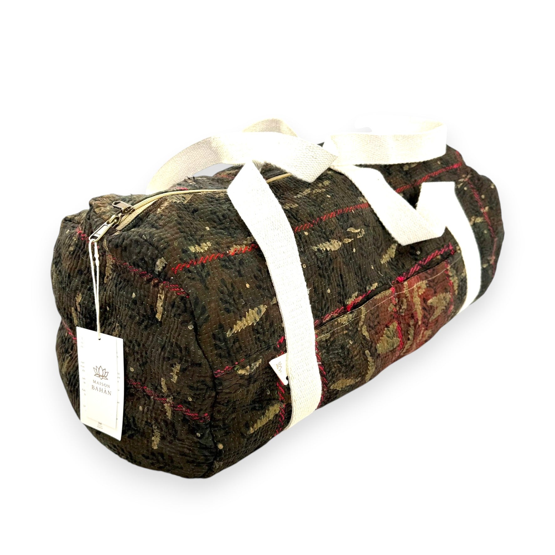 Sac week-end femme Kantha Bagru en coton artisanal vintage sac de voyage bohème Maison Bahan