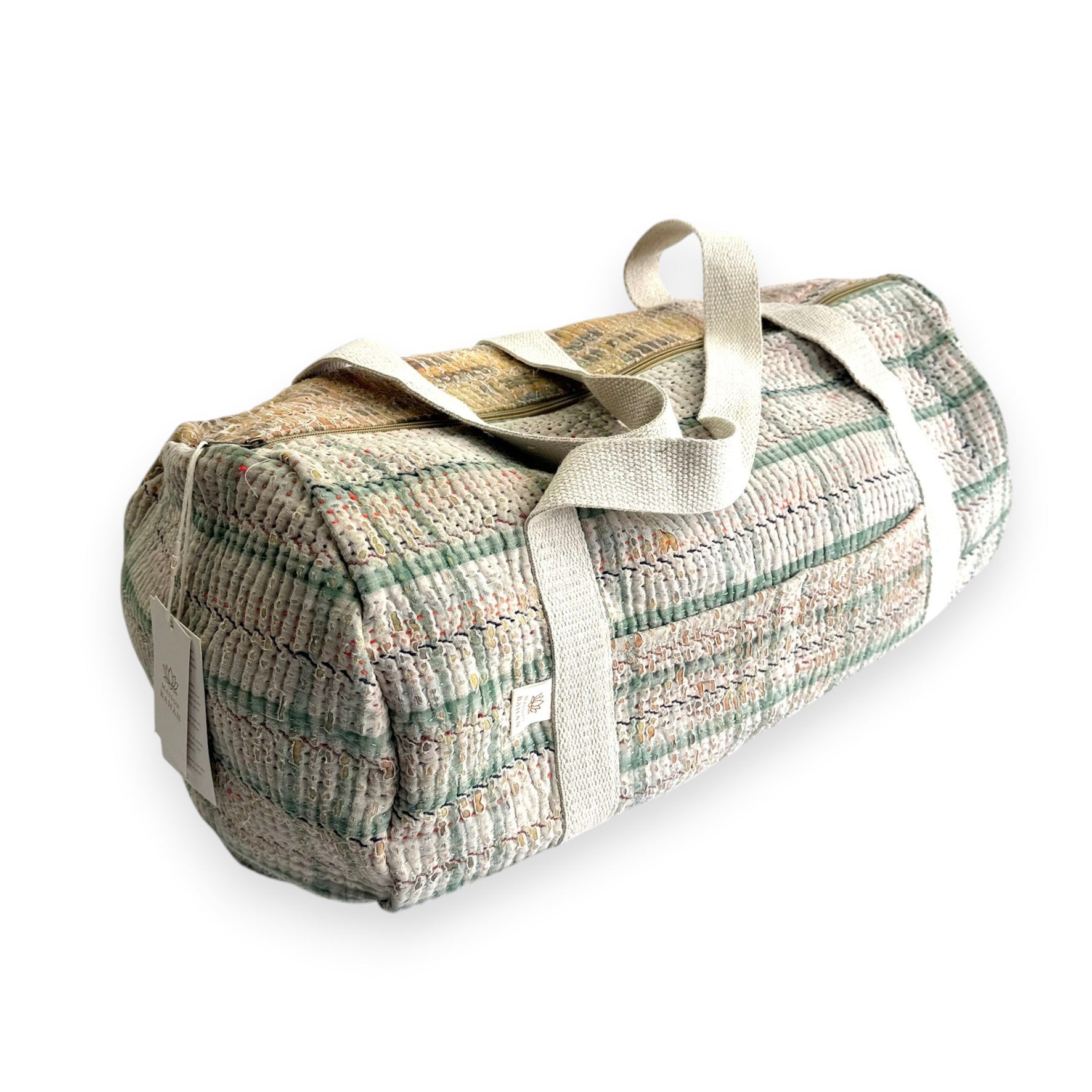 Sac week-end femme Kantha Bagru en coton artisanal vintage sac de voyage bohème Maison Bahan