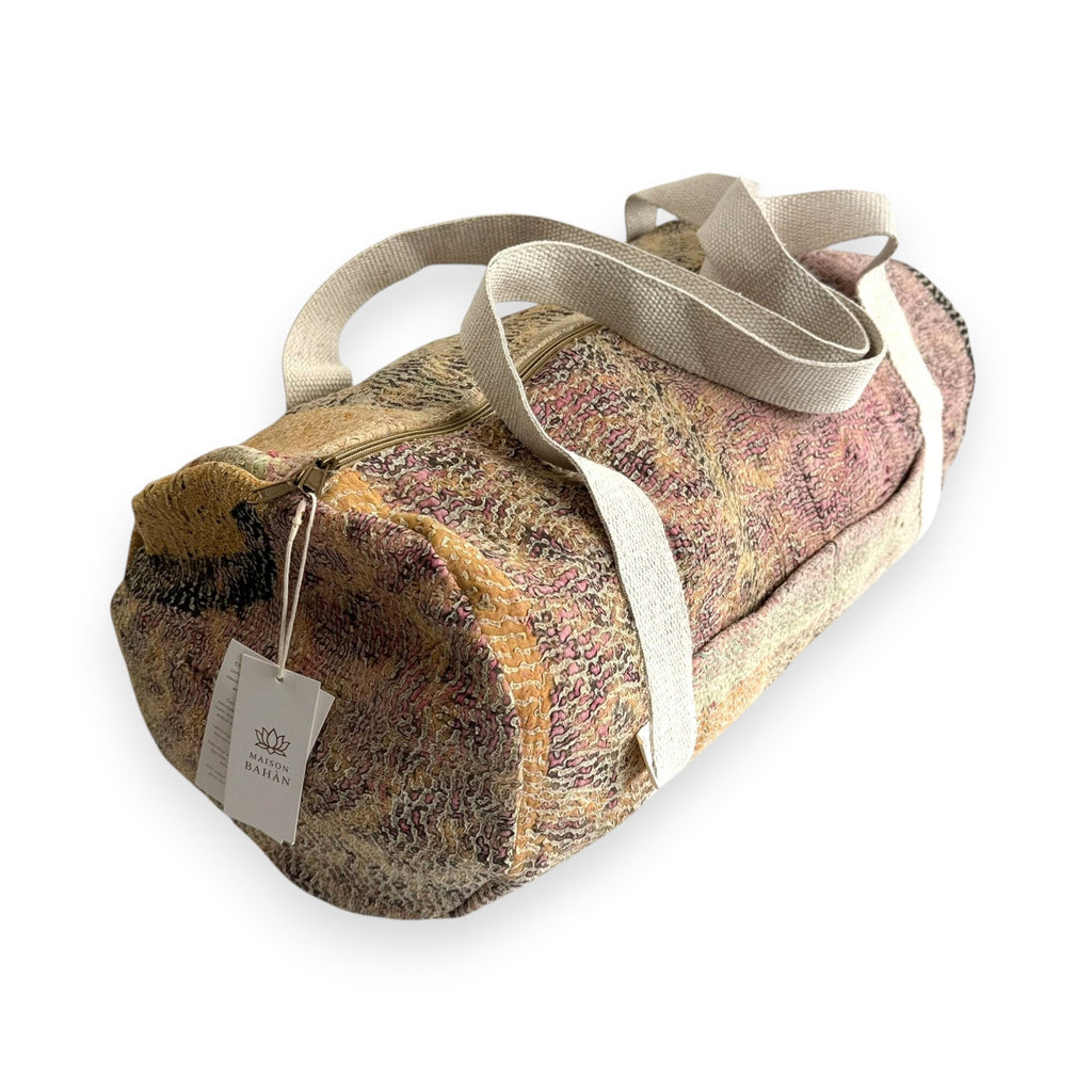 Sac week-end femme Kantha Bagru en coton artisanal vintage sac de voyage bohème Maison Bahan