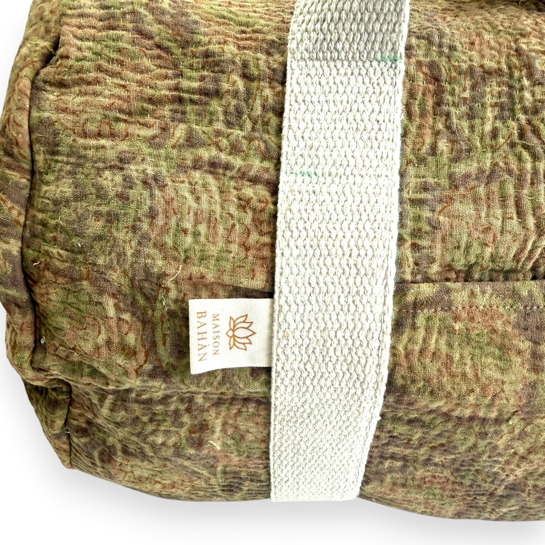 Sac week-end femme Kantha Bagru en coton artisanal vintage sac de voyage bohème Maison Bahan