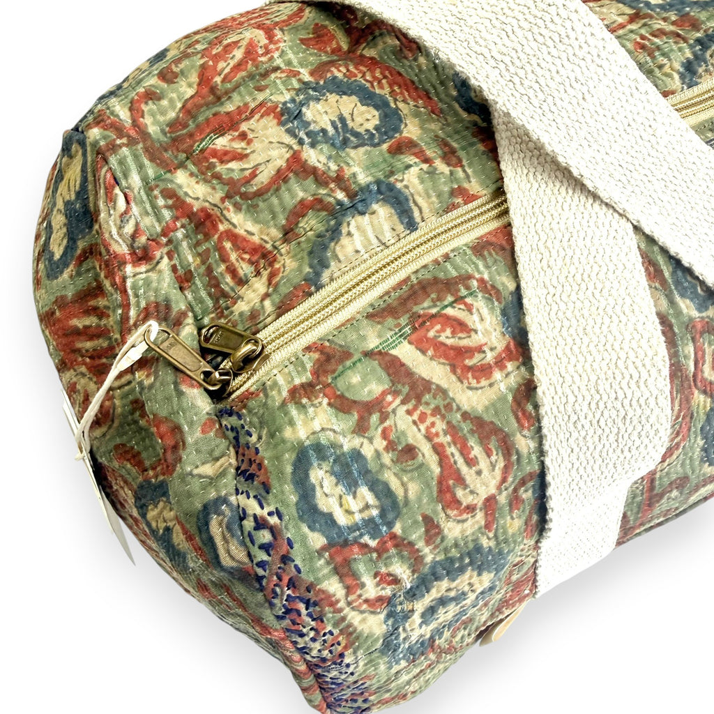 Sac week-end femme Kantha Bagru en coton artisanal vintage sac de voyage bohème Maison Bahan