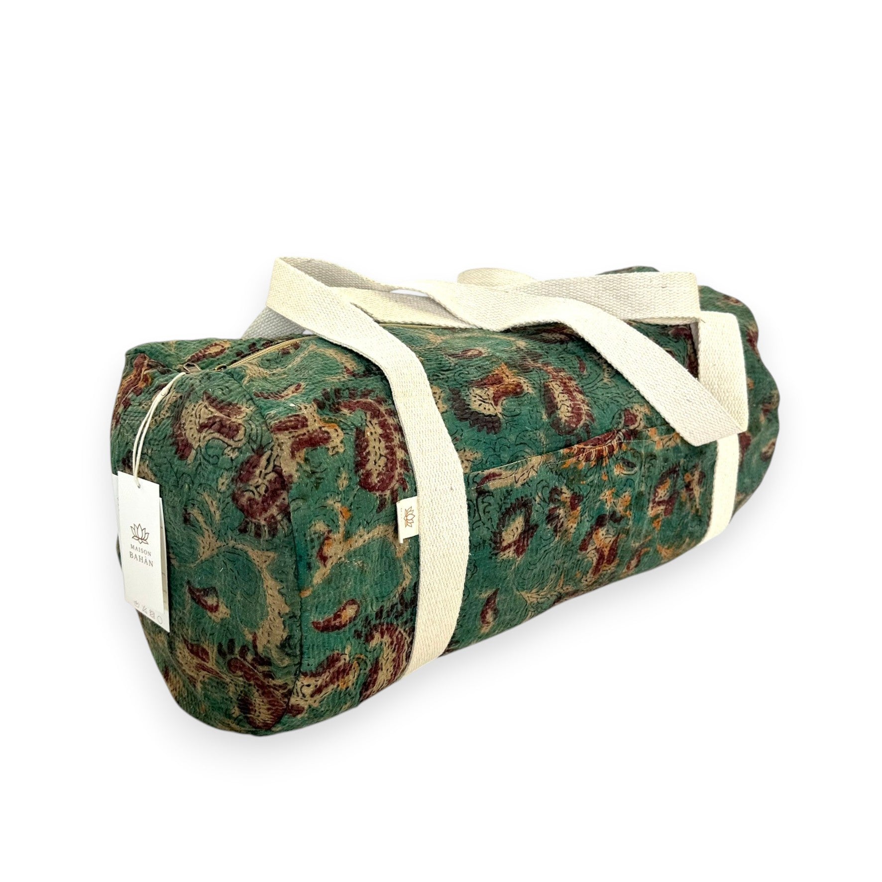 Sac week-end femme Kantha Bagru en coton artisanal vintage sac de voyage bohème Maison Bahan
