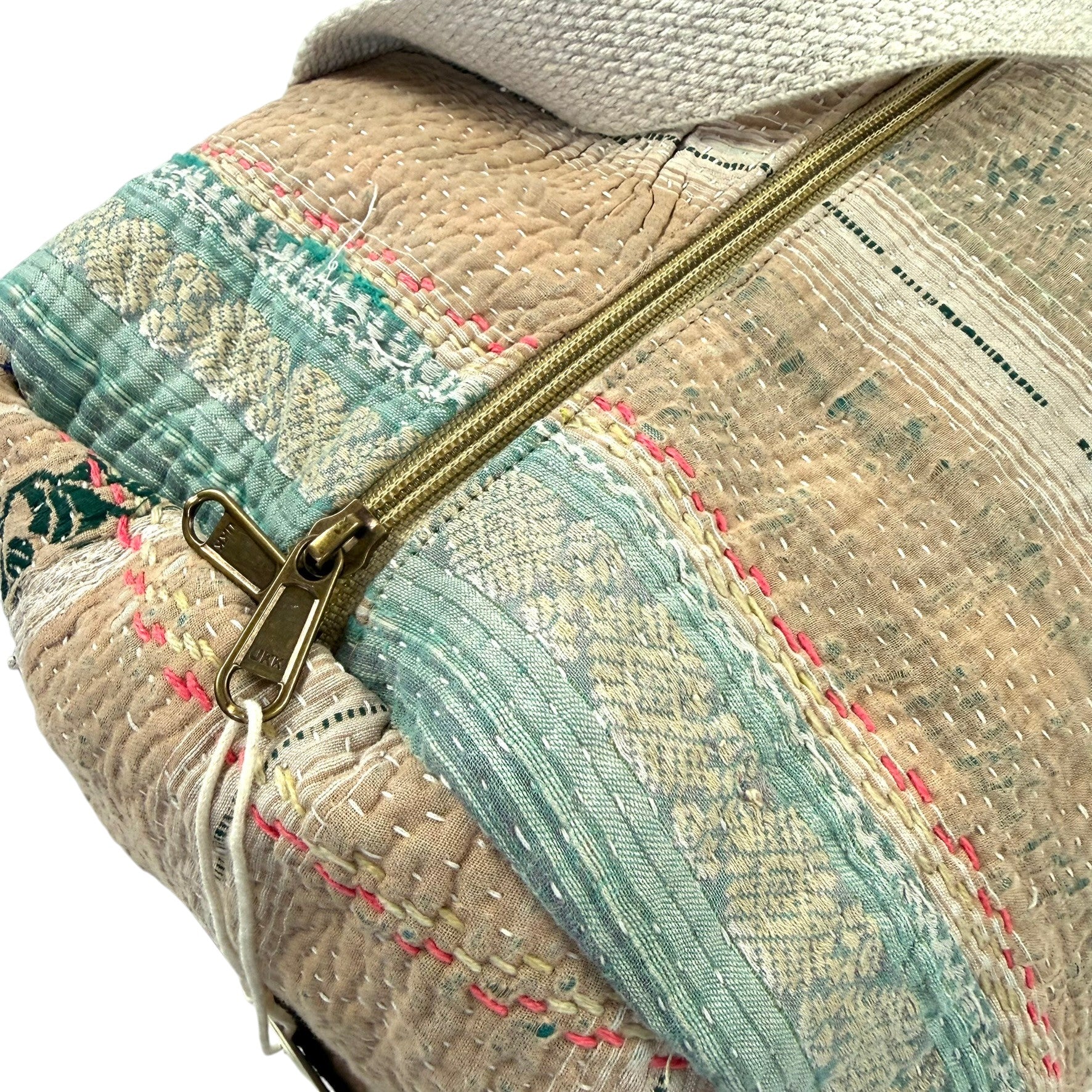 Sac week-end femme Kantha Bagru en coton artisanal vintage sac de voyage bohème Maison Bahan