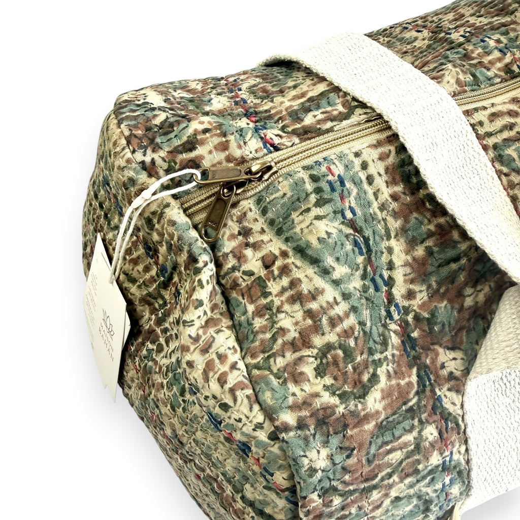 Sac week-end femme Kantha Bagru en coton artisanal vintage sac de voyage bohème Maison Bahan
