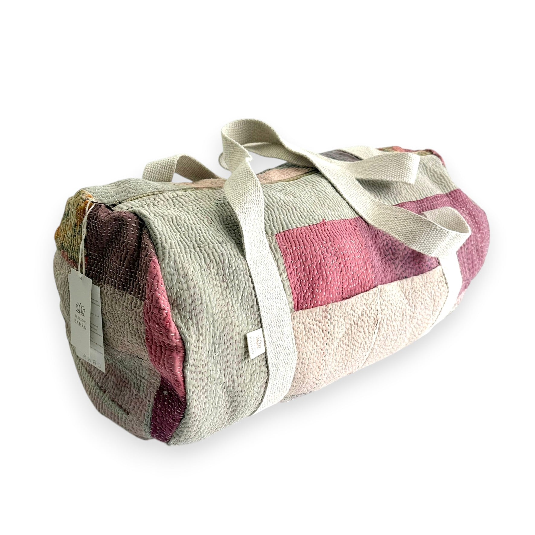 Sac week-end femme Kantha Bagru en coton artisanal vintage sac de voyage bohème Maison Bahan