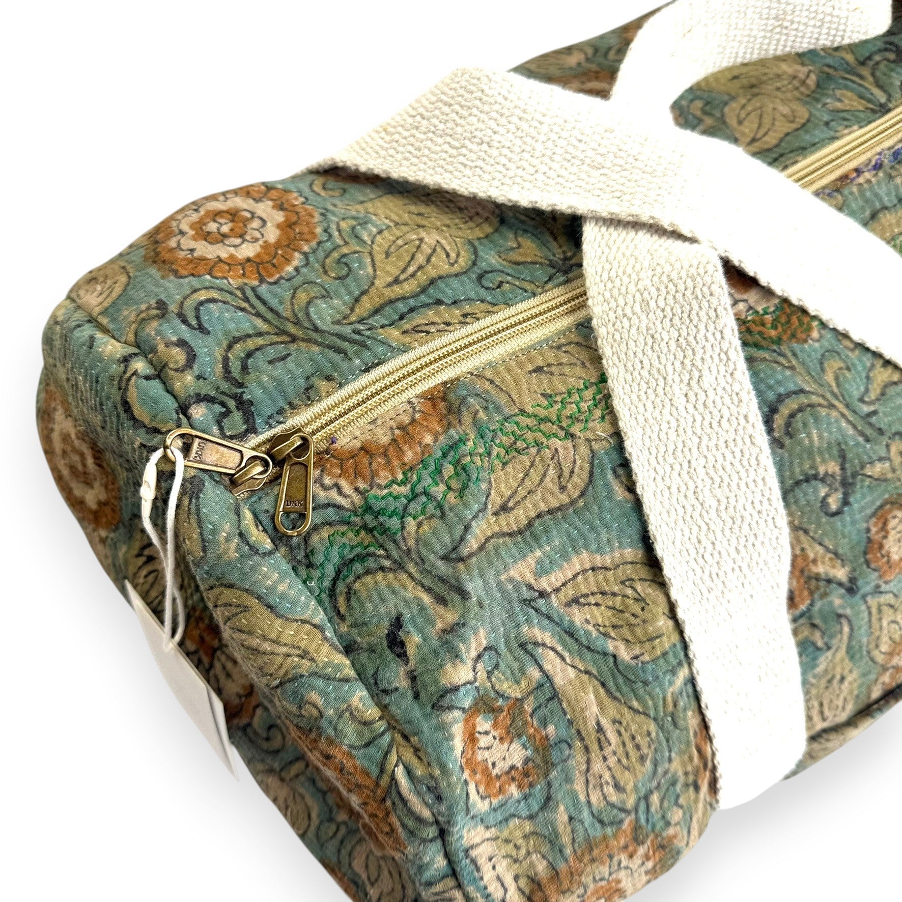 Sac week-end femme Kantha Bagru en coton artisanal vintage sac de voyage bohème Maison Bahan