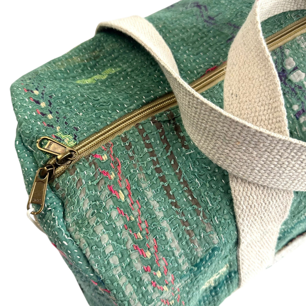 Sac week-end femme Kantha Bagru en coton artisanal vintage sac de voyage bohème Maison Bahan