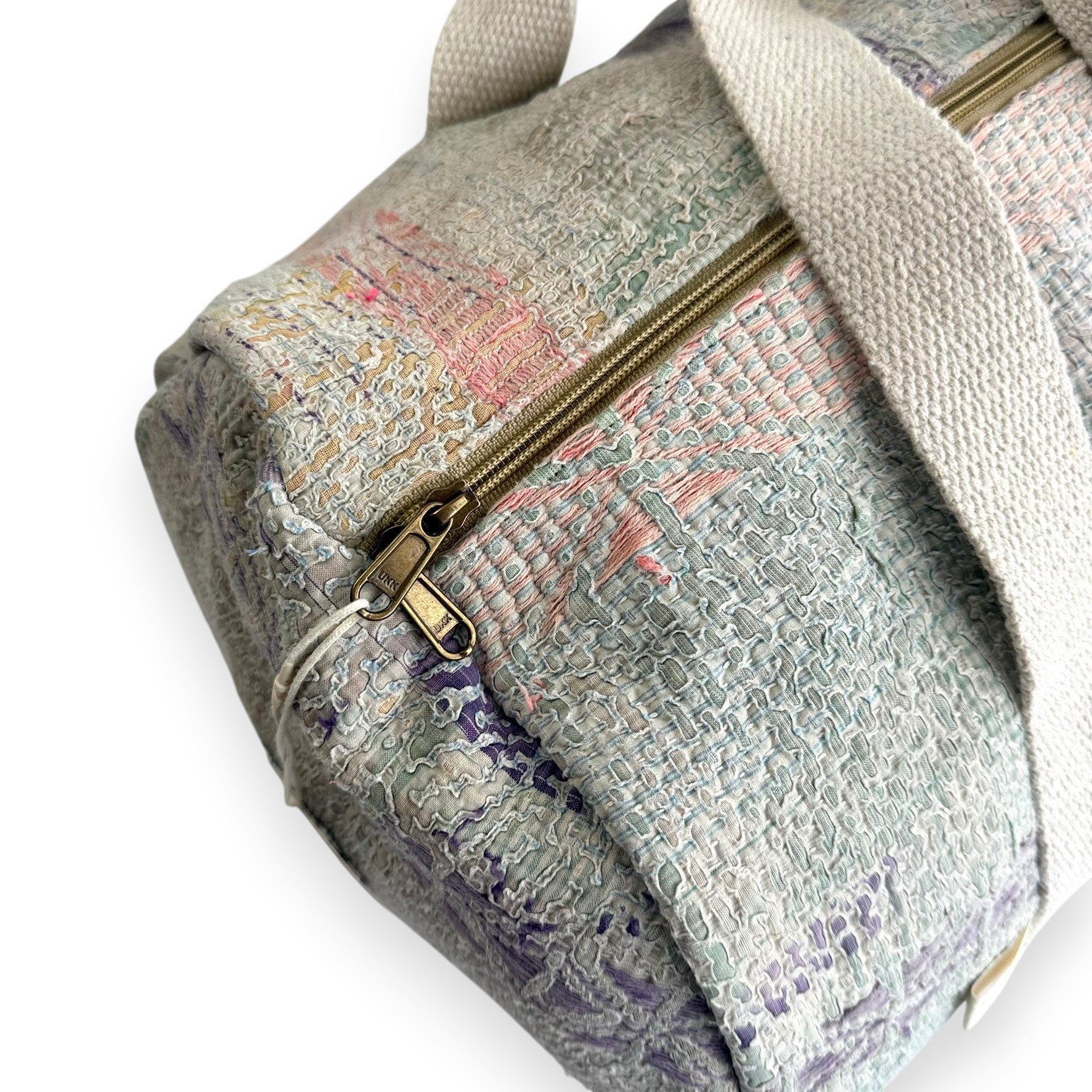Sac week-end femme Kantha Bagru en coton artisanal vintage sac de voyage bohème Maison Bahan