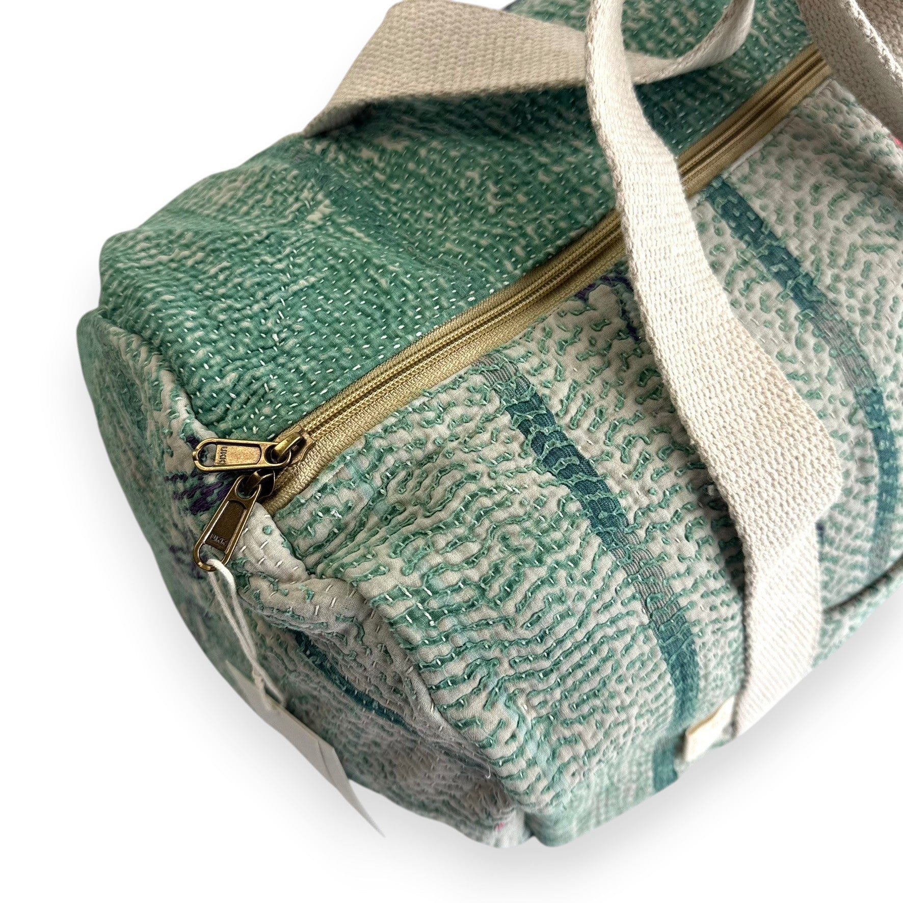 Sac week-end femme Kantha Bagru en coton artisanal vintage sac de voyage bohème Maison Bahan