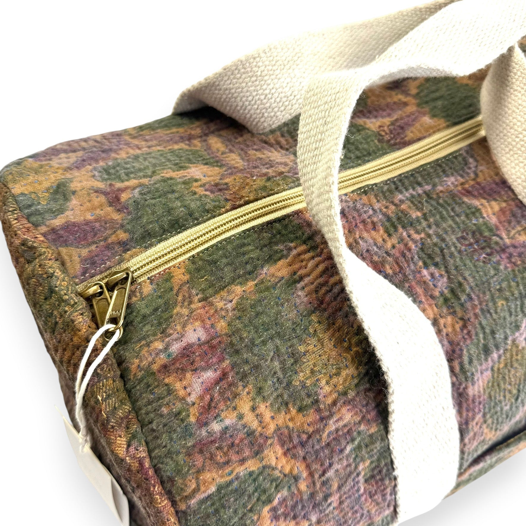 Sac week-end femme Kantha Bagru en coton artisanal vintage sac de voyage bohème Maison Bahan