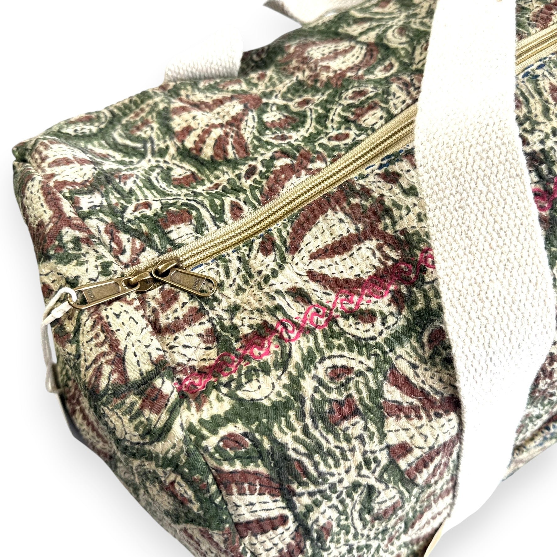 Sac week-end femme Kantha Bagru en coton artisanal vintage sac de voyage bohème Maison Bahan