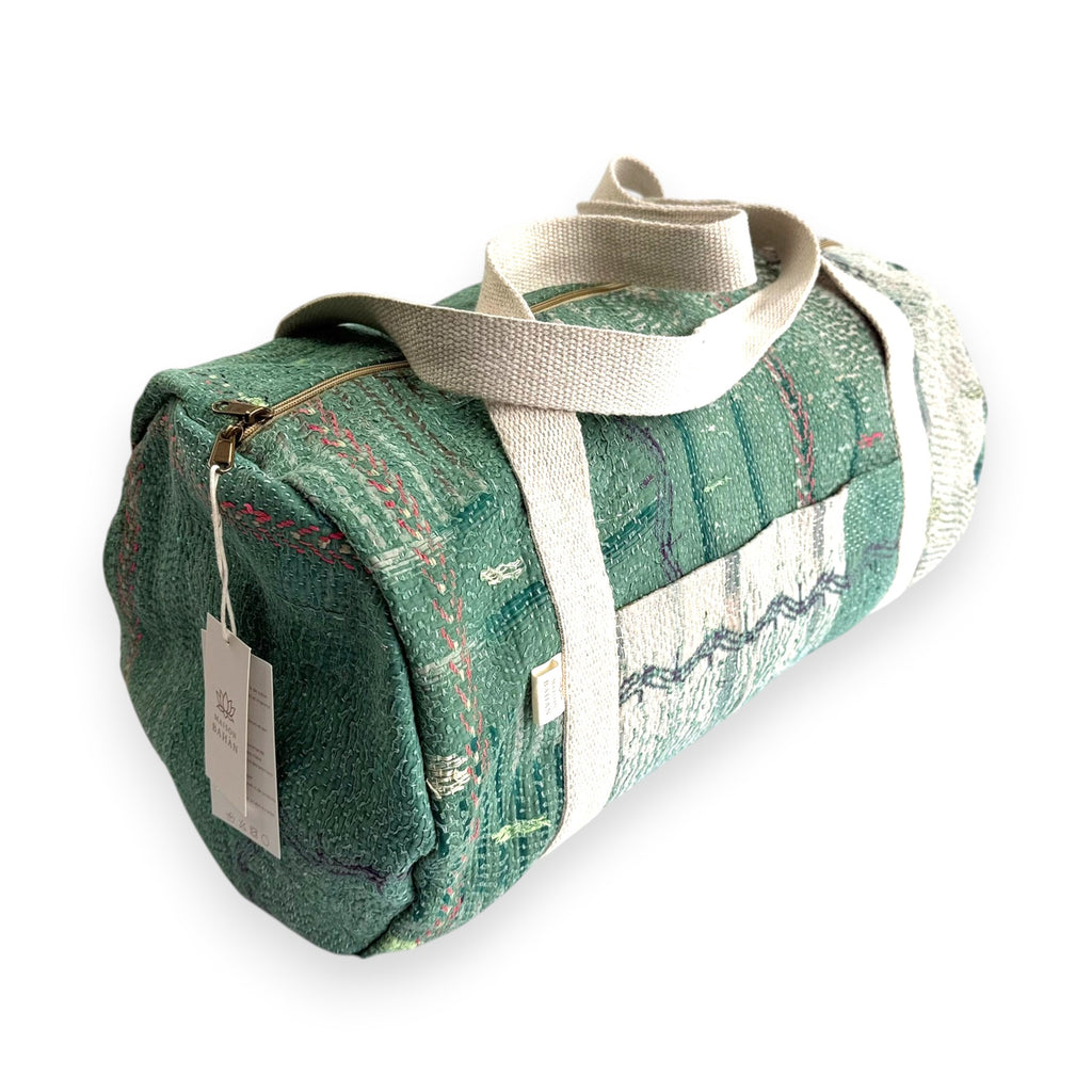 Sac week-end femme Kantha Bagru en coton artisanal vintage sac de voyage bohème Maison Bahan