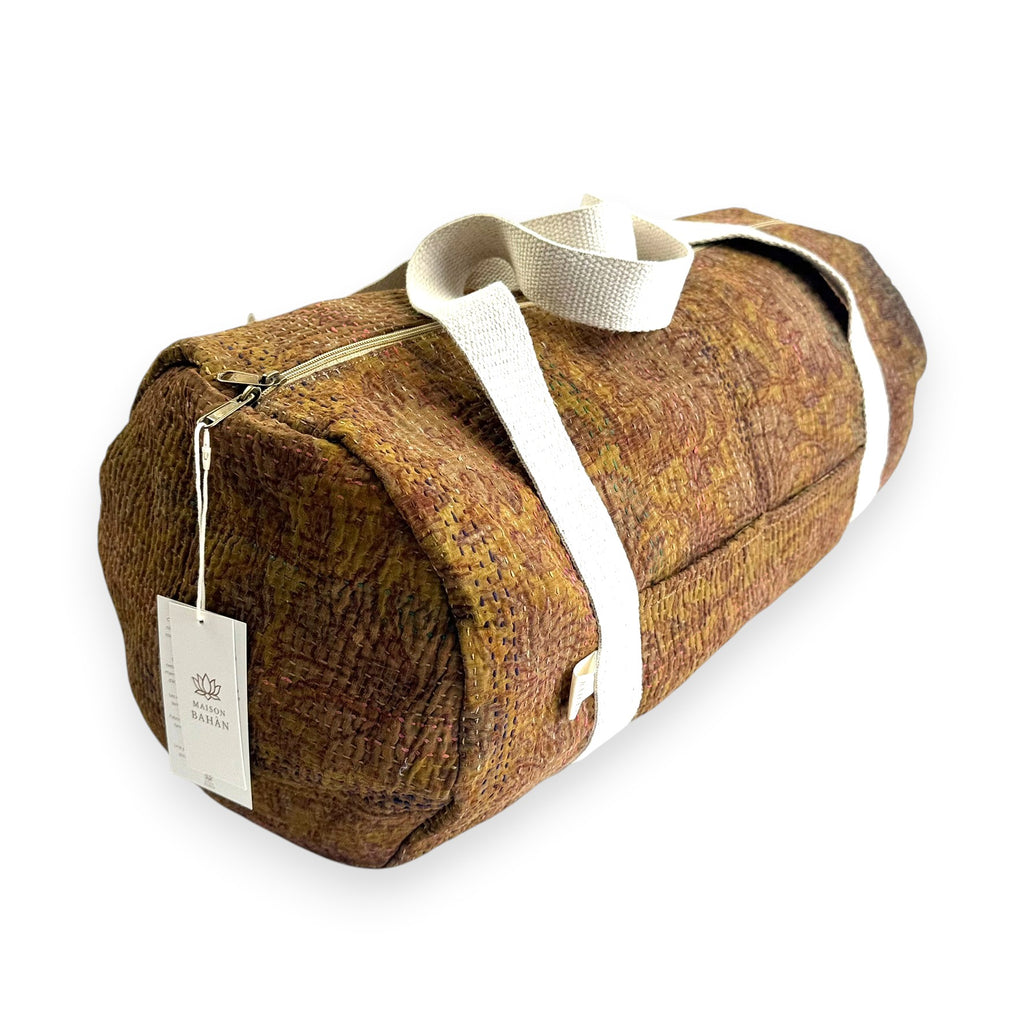 Sac week-end femme Kantha Bagru en coton artisanal vintage sac de voyage bohème Maison Bahan