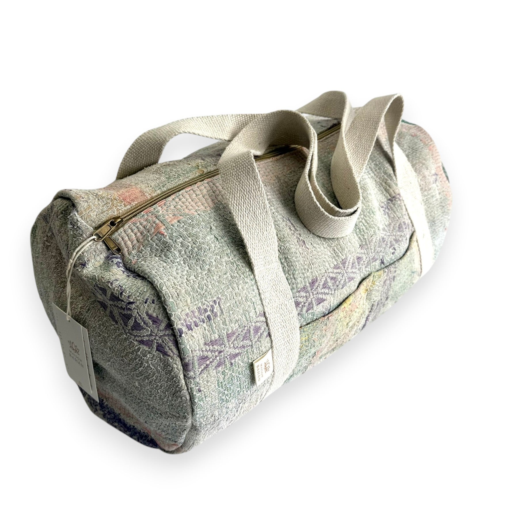 Sac week-end femme Kantha Bagru en coton artisanal vintage sac de voyage bohème Maison Bahan