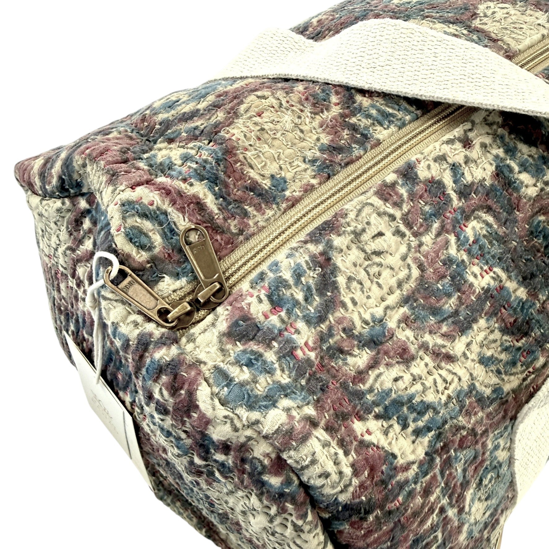 Sac week-end femme Kantha Bagru en coton artisanal vintage sac de voyage bohème Maison Bahan