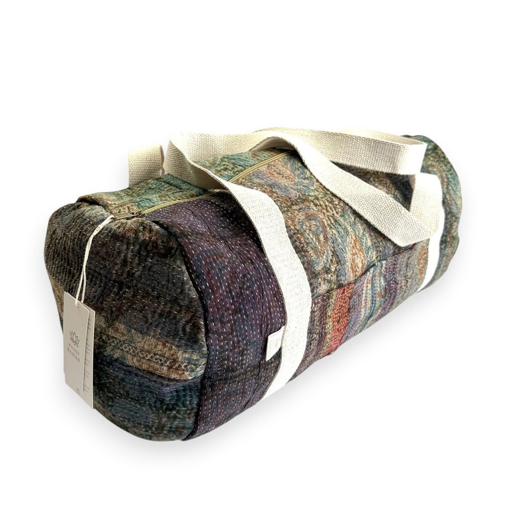 Sac week-end femme Kantha Bagru en coton artisanal vintage sac de voyage bohème Maison Bahan