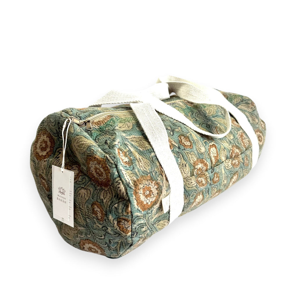 Sac week-end femme Kantha Bagru en coton artisanal vintage sac de voyage bohème Maison Bahan