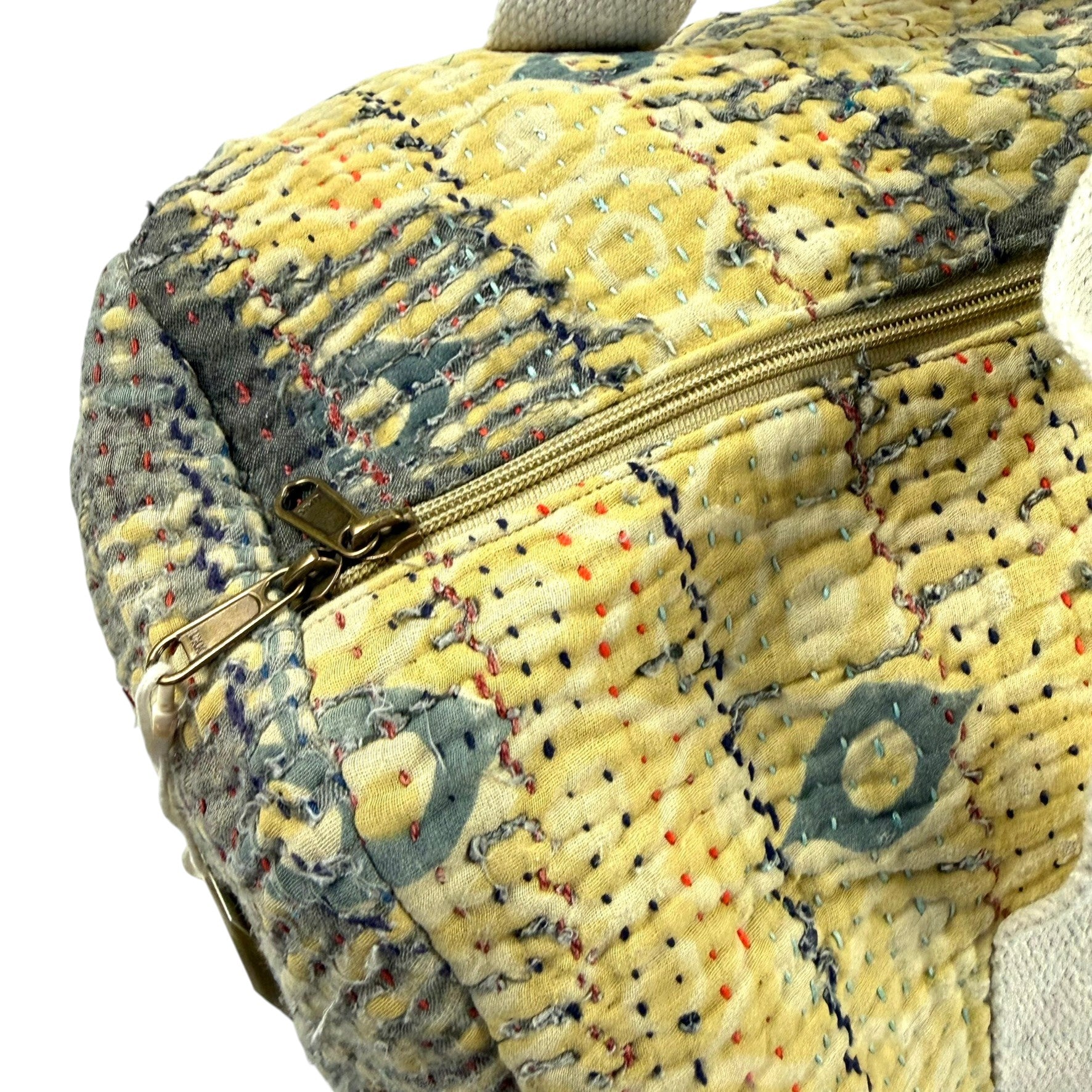 Sac week-end femme Kantha Bagru en coton artisanal vintage sac de voyage bohème Maison Bahan
