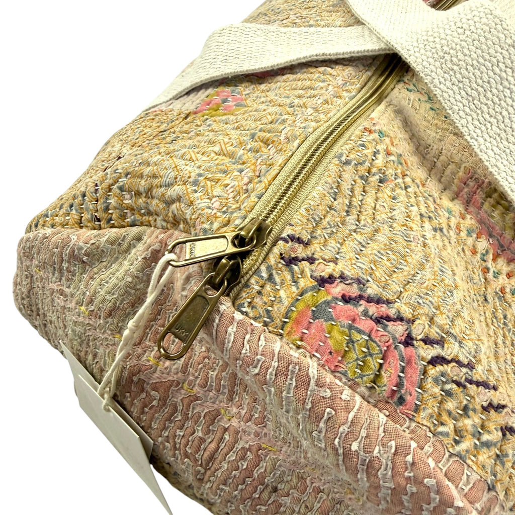 Sac week-end femme Kantha Bagru en coton artisanal vintage sac de voyage bohème Maison Bahan