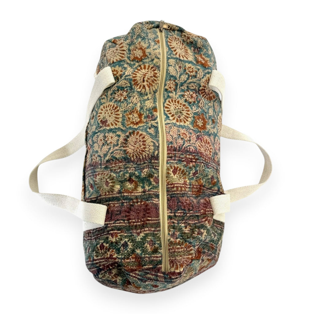 Sac week-end femme Kantha Bagru en coton artisanal vintage sac de voyage bohème Maison Bahan