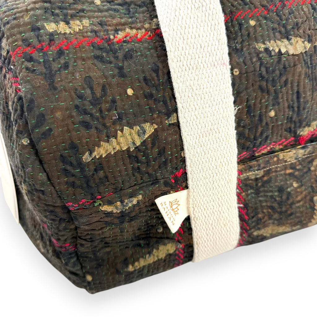 Sac week-end femme Kantha Bagru en coton artisanal vintage sac de voyage bohème Maison Bahan