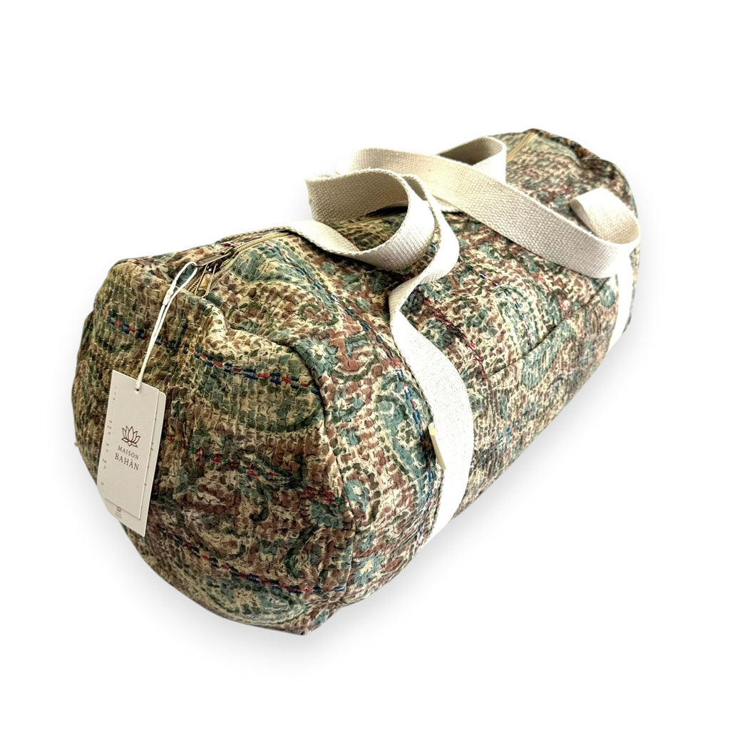 Sac week-end femme Kantha Bagru en coton artisanal vintage sac de voyage bohème Maison Bahan