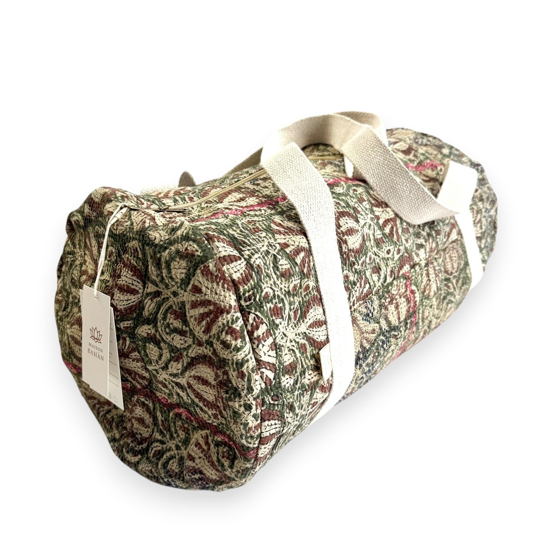 Sac week-end femme Kantha Bagru en coton artisanal vintage sac de voyage bohème Maison Bahan