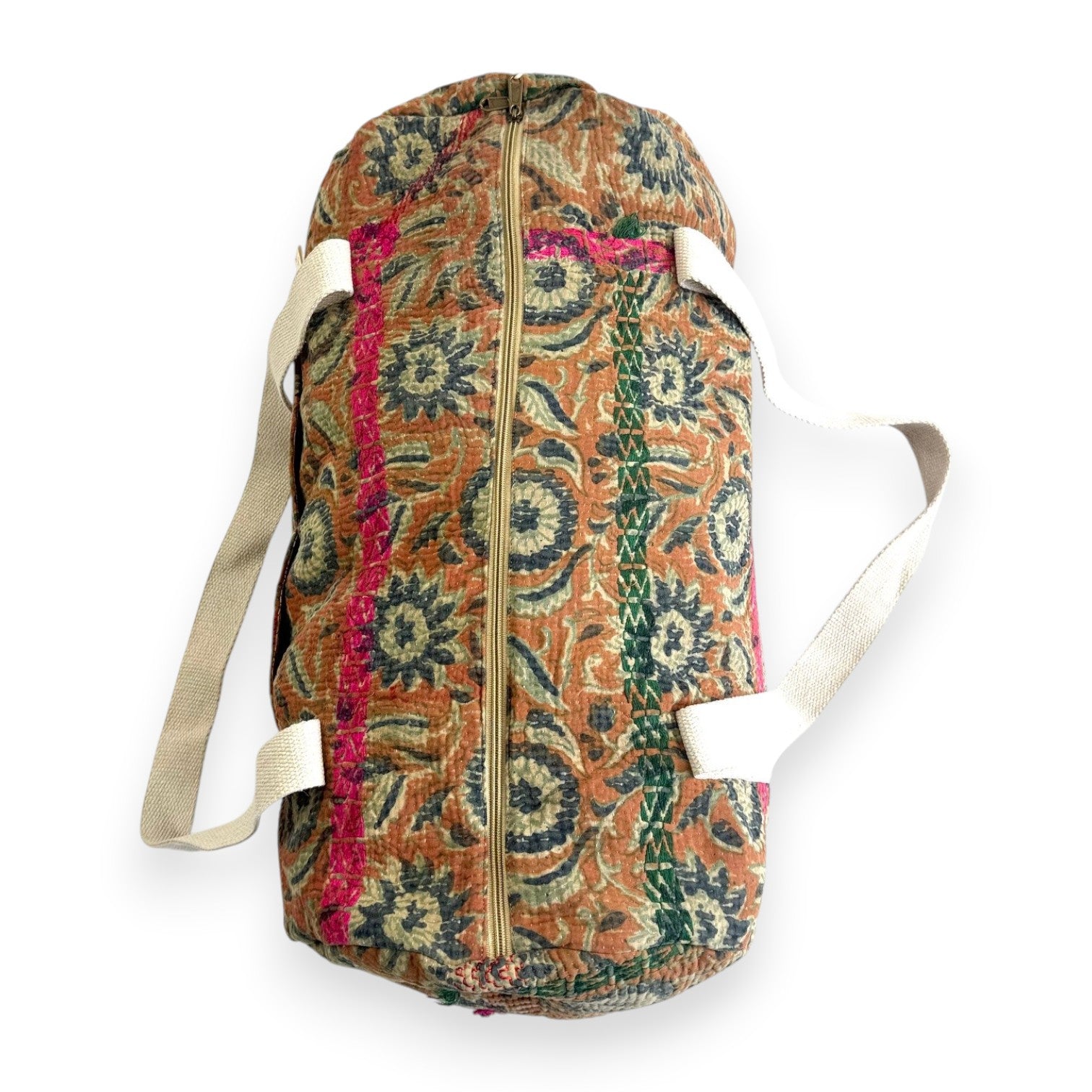 Sac week-end femme Kantha Bagru en coton artisanal vintage sac de voyage bohème Maison Bahan