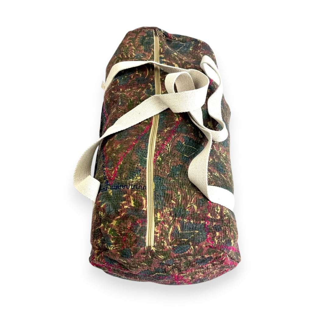 Sac week-end femme Kantha Bagru en coton artisanal vintage sac de voyage bohème Maison Bahan