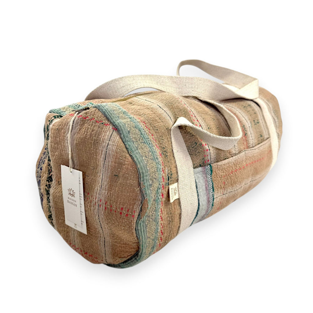 Sac week-end femme Kantha Bagru en coton artisanal vintage sac de voyage bohème Maison Bahan