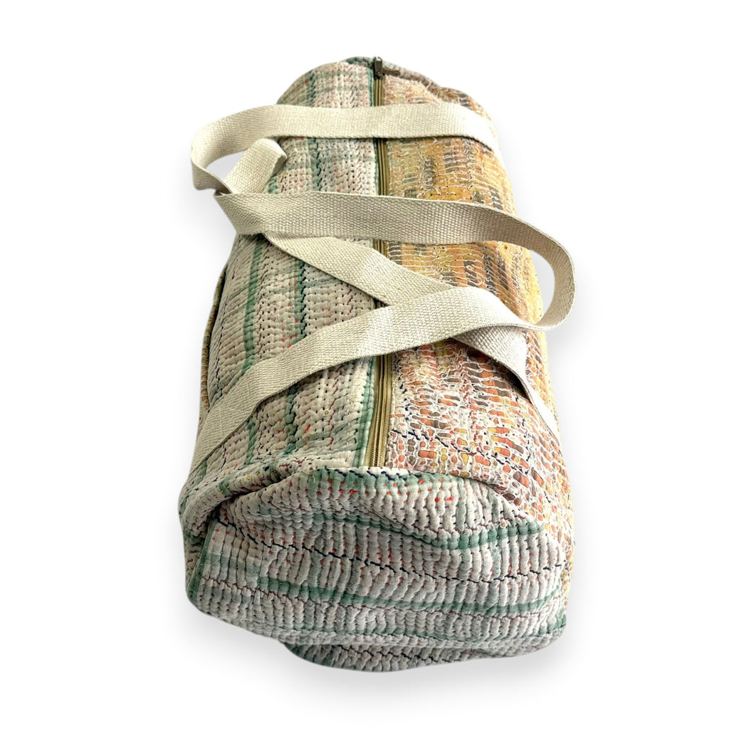 Sac week-end femme Kantha Bagru en coton artisanal vintage sac de voyage bohème Maison Bahan