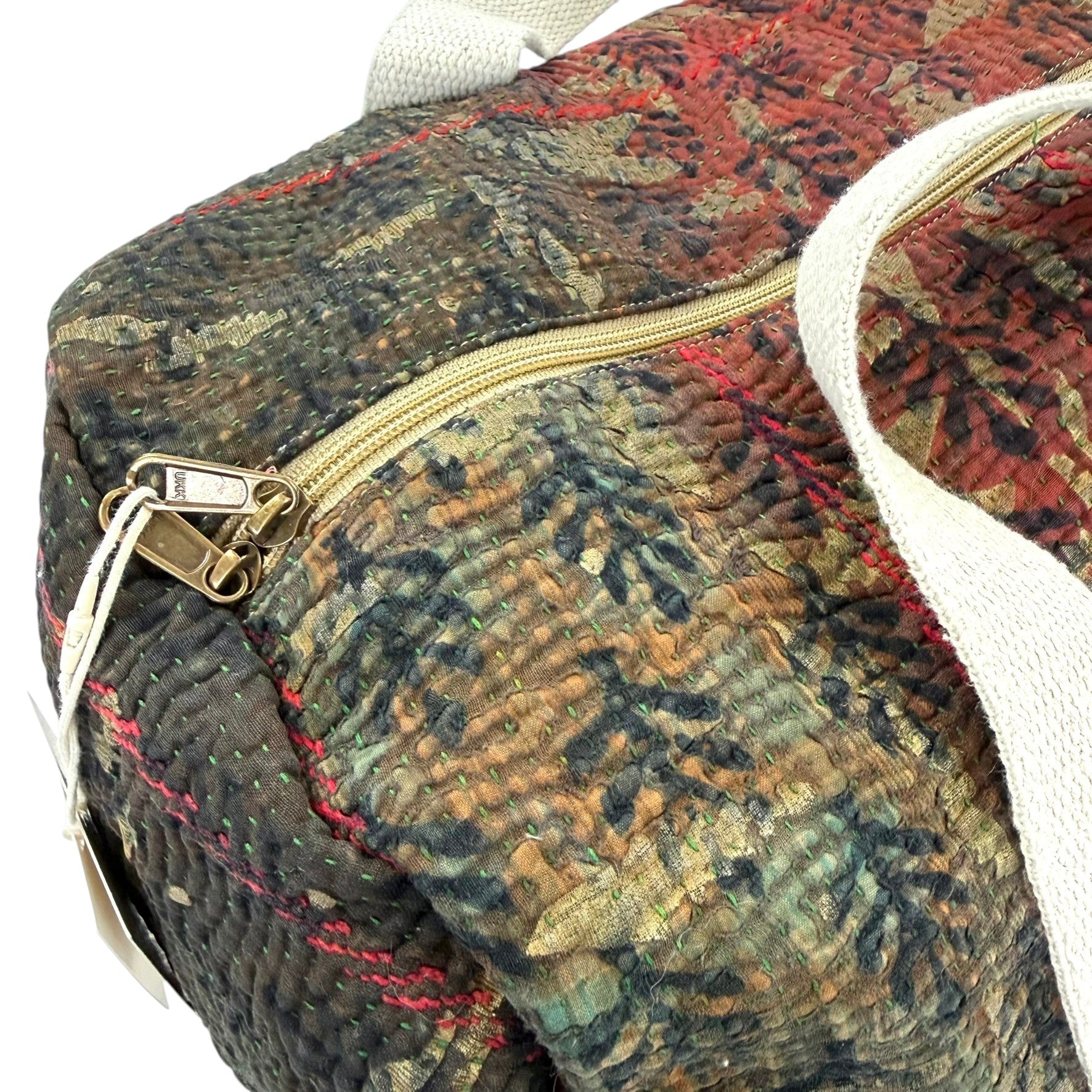 Sac week-end femme Kantha Bagru en coton artisanal vintage sac de voyage bohème Maison Bahan