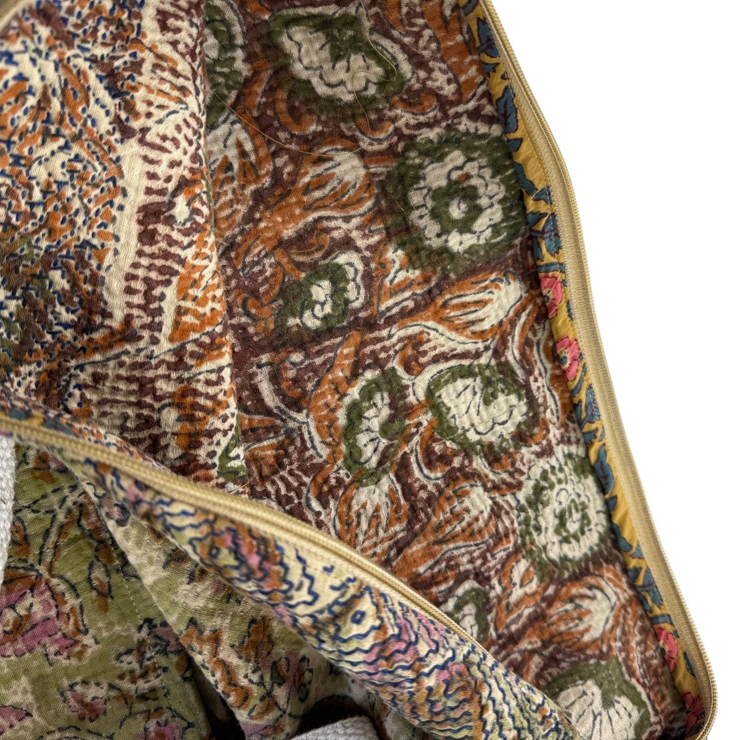Sac week-end femme Kantha Bagru en coton artisanal vintage sac de voyage bohème Maison Bahan
