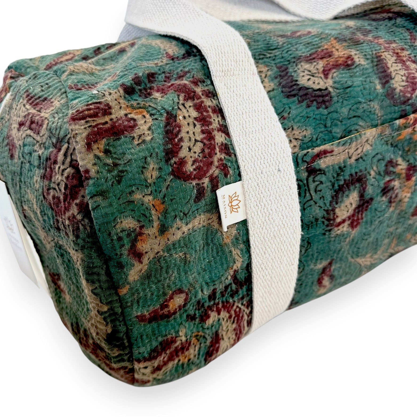 Sac week-end femme Kantha Bagru en coton artisanal vintage sac de voyage bohème Maison Bahan