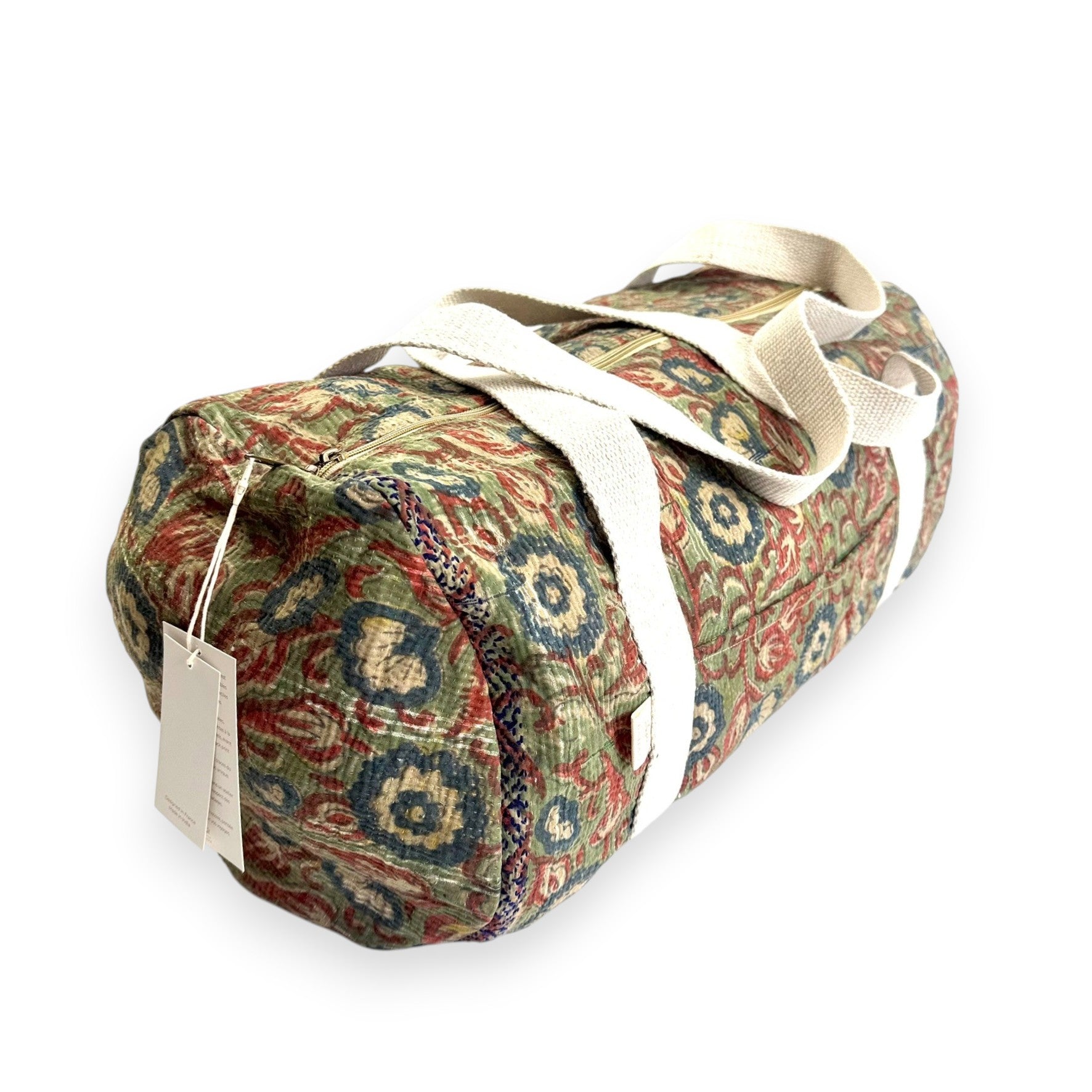 Sac week-end femme Kantha Bagru en coton artisanal vintage sac de voyage bohème Maison Bahan