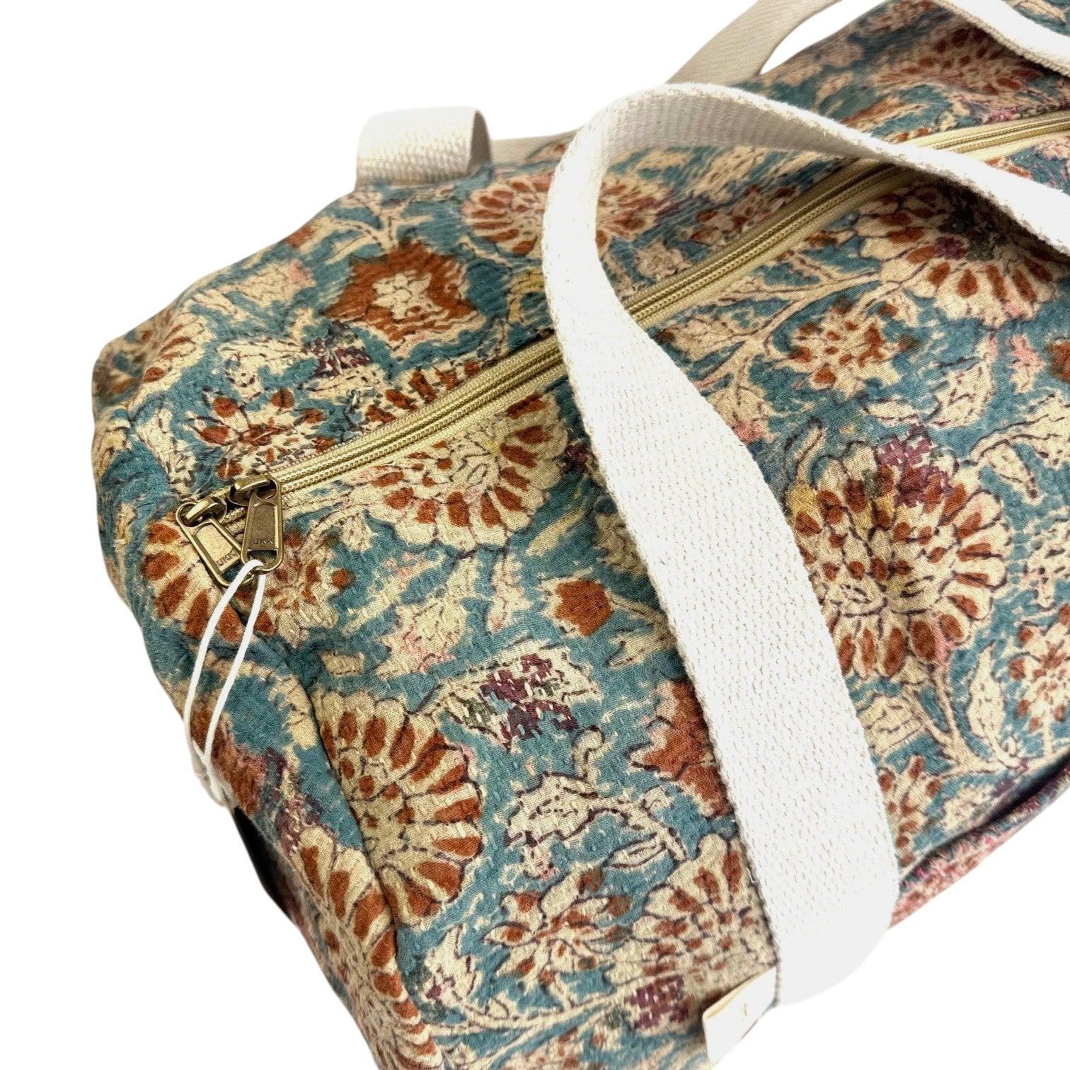 Sac week-end femme Kantha Bagru en coton artisanal vintage sac de voyage bohème Maison Bahan