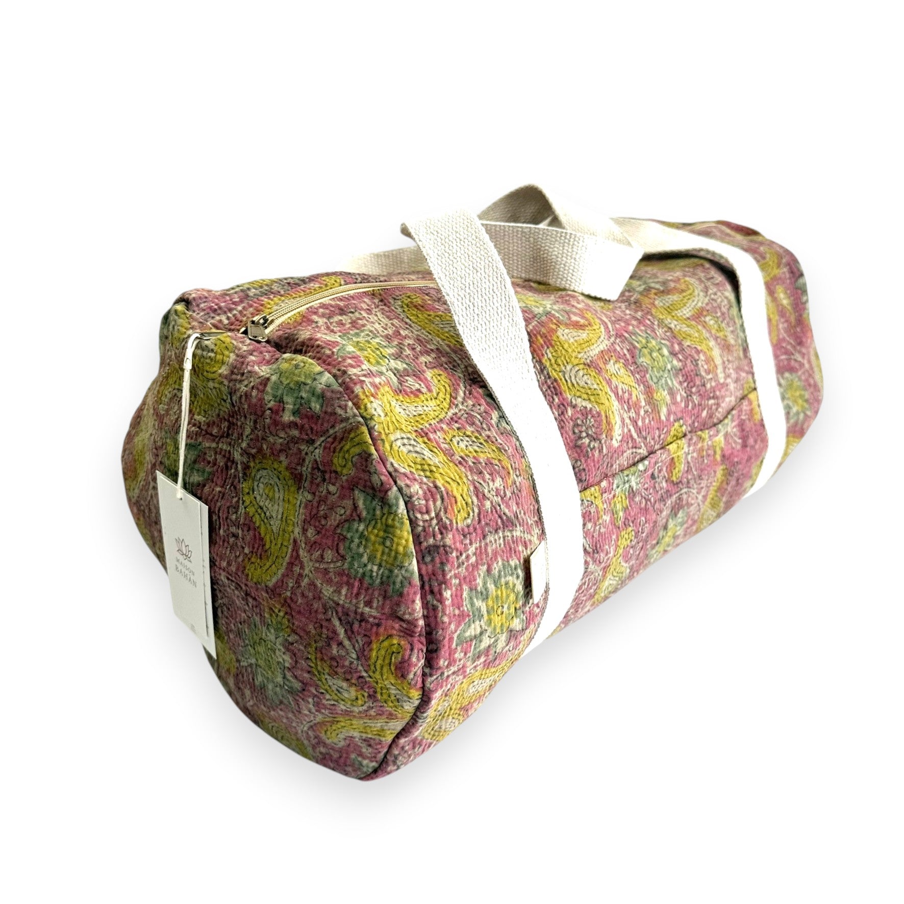 Sac week-end femme Kantha Bagru en coton artisanal vintage sac de voyage bohème Maison Bahan