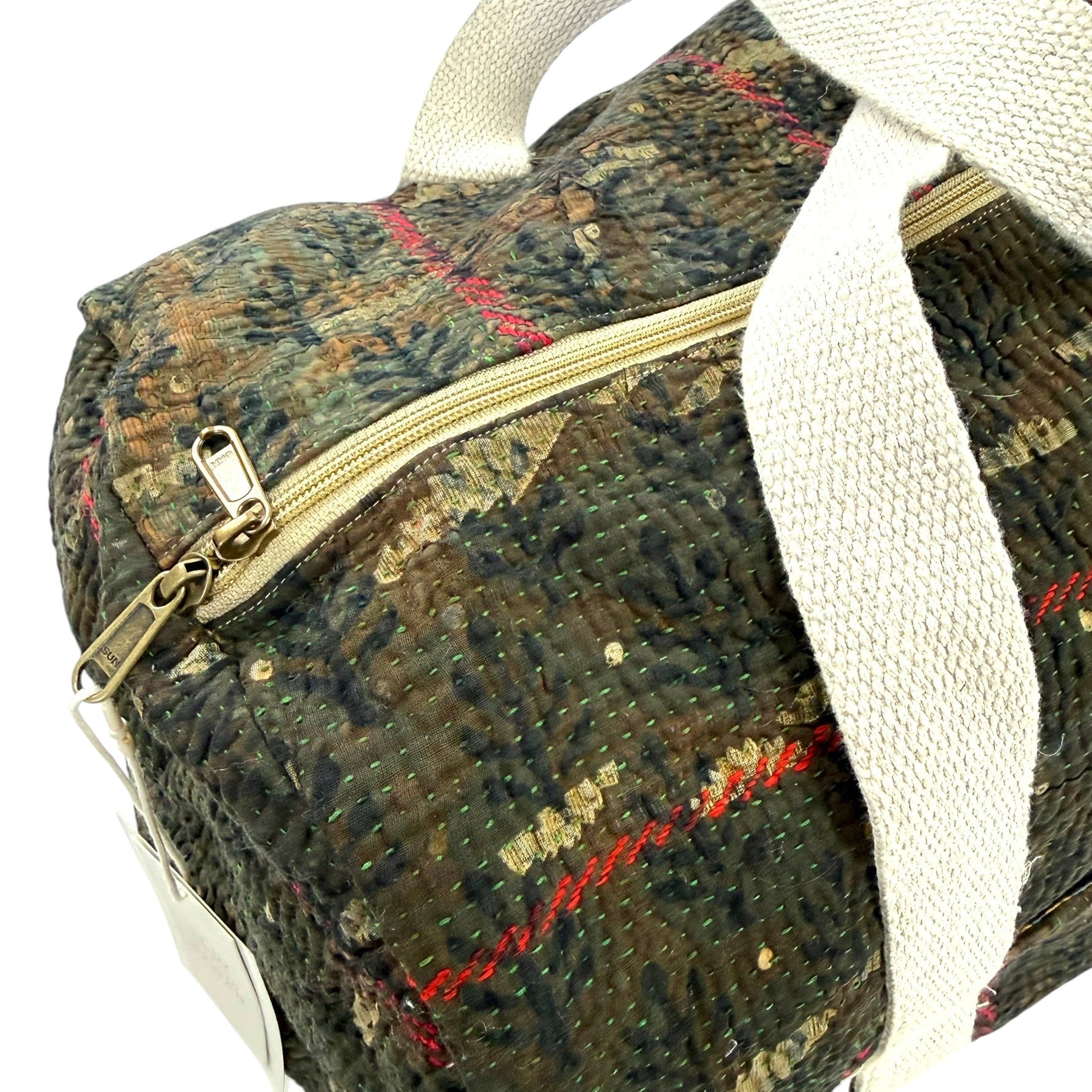 Sac week-end femme Kantha Bagru en coton artisanal vintage sac de voyage bohème Maison Bahan